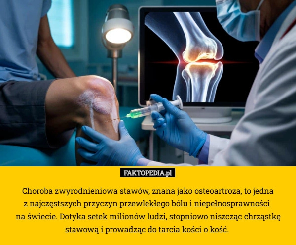 
    Choroba zwyrodnieniowa stawów, znana jako osteoartroza, to jedna
 z najczęstszych