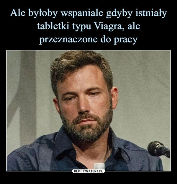 
    Ale byłoby wspaniale gdyby istniały tabletki typu Viagra, ale przeznaczone do pracy