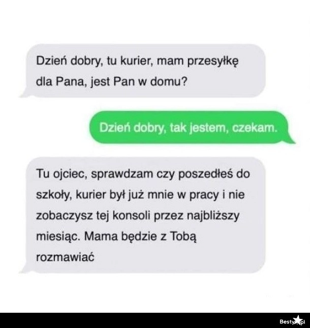 
    Wiadomość od kuriera 