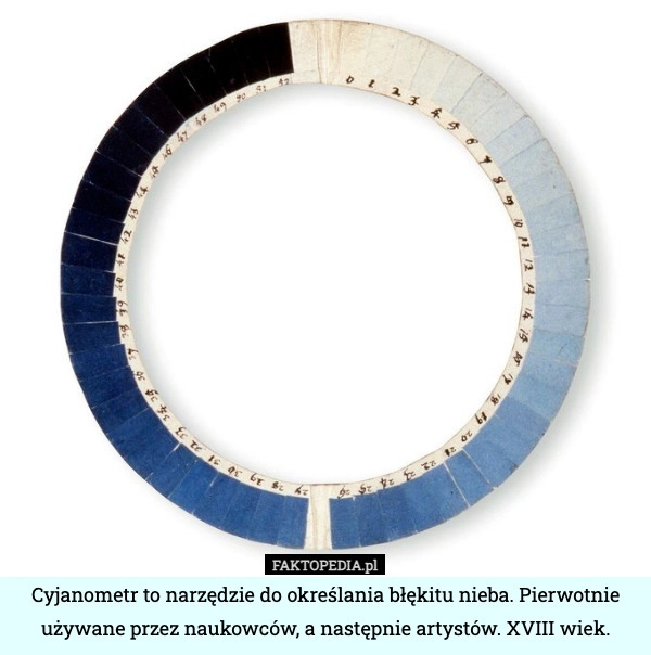 
    Cyjanometr to narzędzie do określania błękitu nieba. Pierwotnie używane