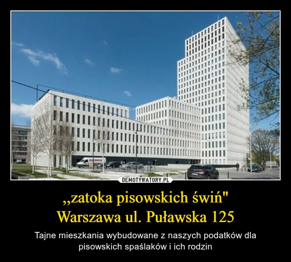 
    ,,zatoka pisowskich świń"
Warszawa ul. Puławska 125