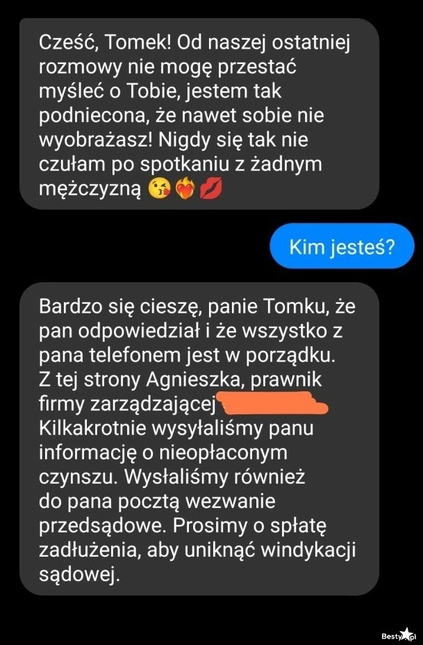 
    Wiadomość od stęsknionej kobiety 