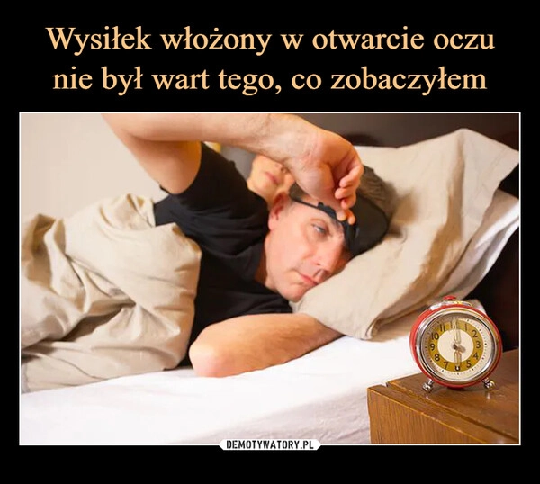 
    Wysiłek włożony w otwarcie oczu nie był wart tego, co zobaczyłem