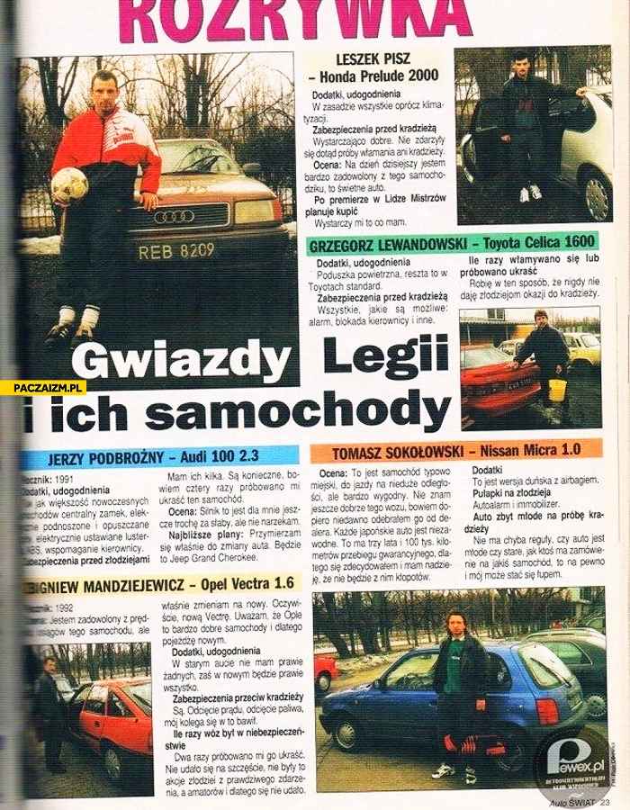 
    Piłkarze gwiazdy Legii i ich samochody