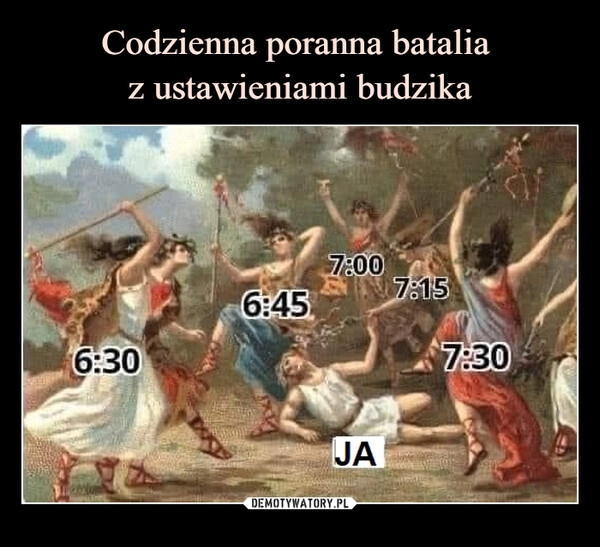 
    Codzienna poranna batalia 
z ustawieniami budzika