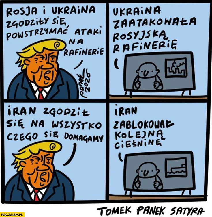 Trump obietnice deklaracje vs rzeczywistość komiks