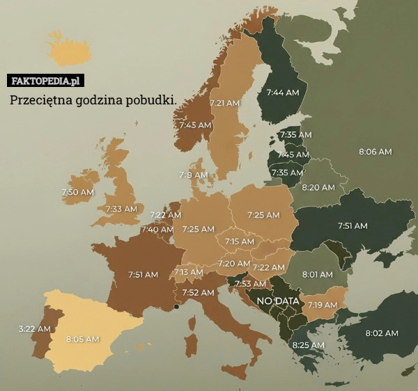 
    Przeciętna godzina pobudki.