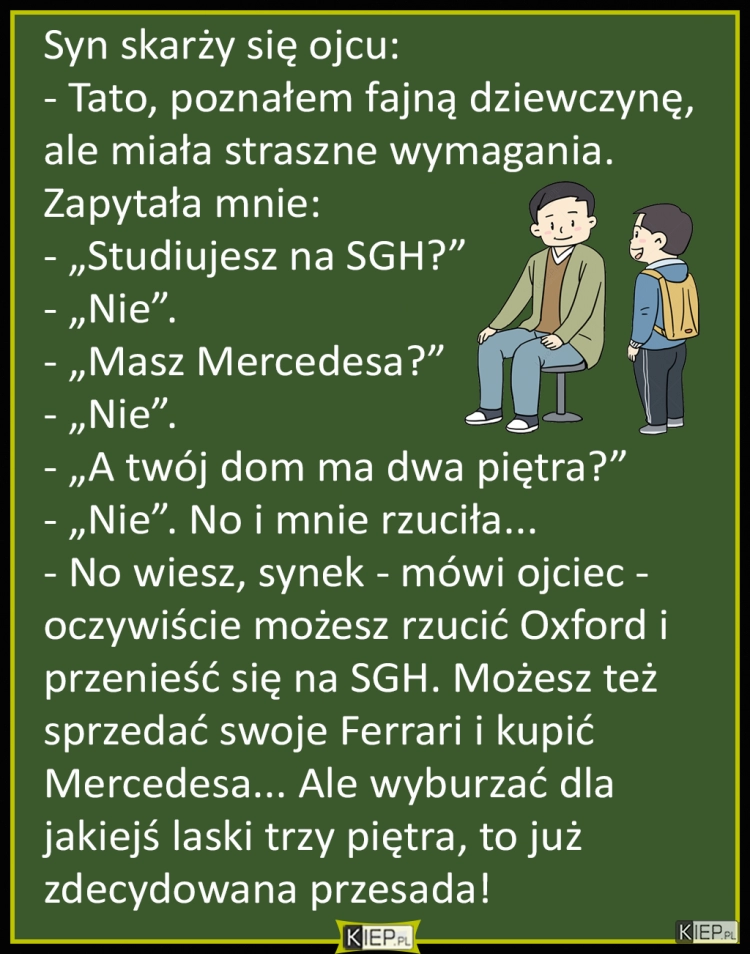 
    Syn skarży się ojcu...