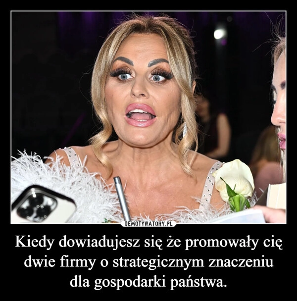 
    Kiedy dowiadujesz się że promowały cię dwie firmy o strategicznym znaczeniu dla gospodarki państwa.