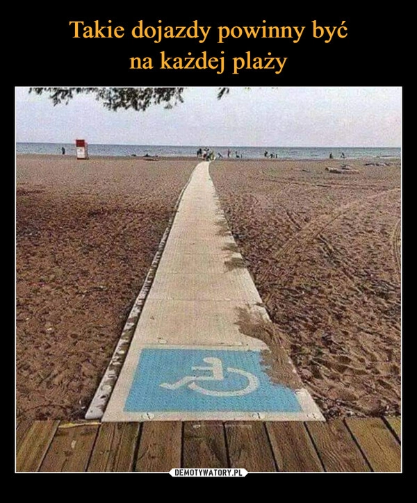 
    Takie dojazdy powinny być
na każdej plaży