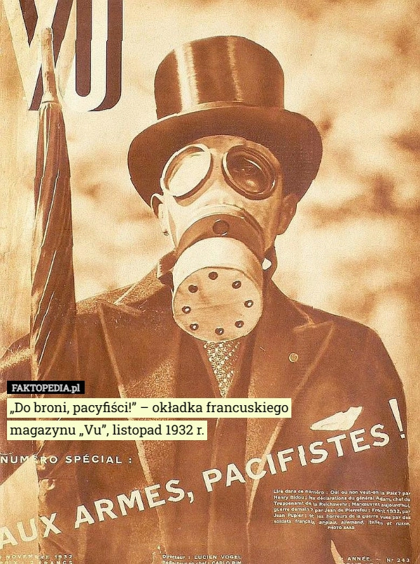 
    „Do broni, pacyfiści!” – okładka francuskiego
 magazynu „Vu”, listopad 1932