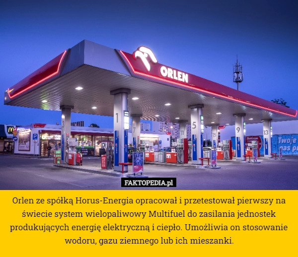 
    Orlen ze spółką Horus-Energia opracował i przetestował pierwszy na świecie