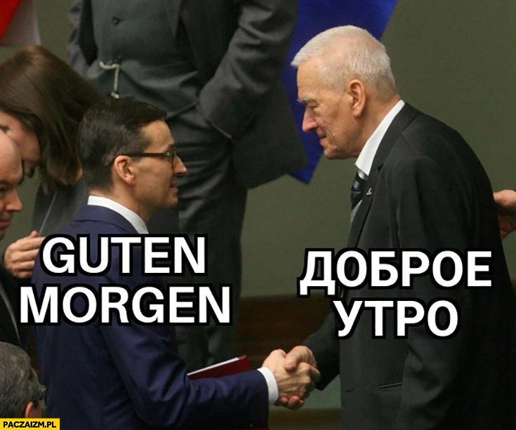 
    Morawiecki wita się z ojcem po niemiecku po rosyjsku guten morgen