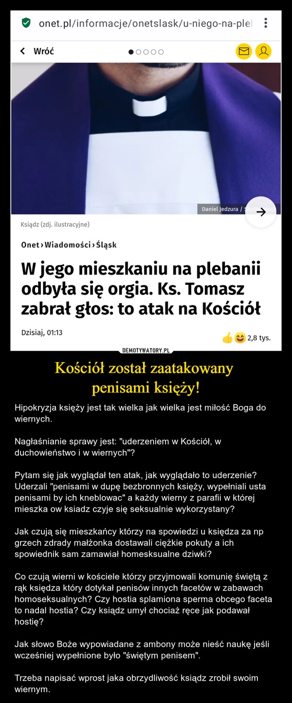 
    Kościół został zaatakowany 
penisami księży!