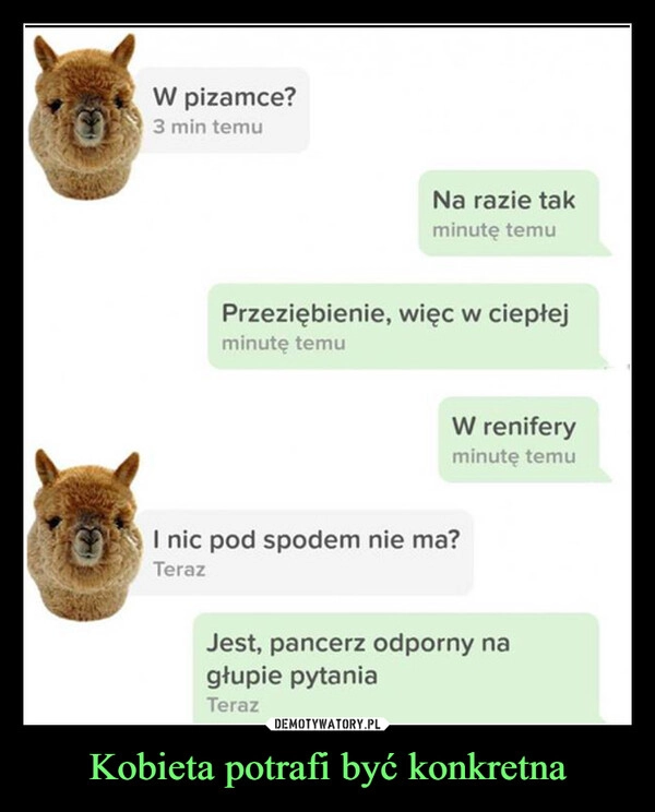 
    Kobieta potrafi być konkretna