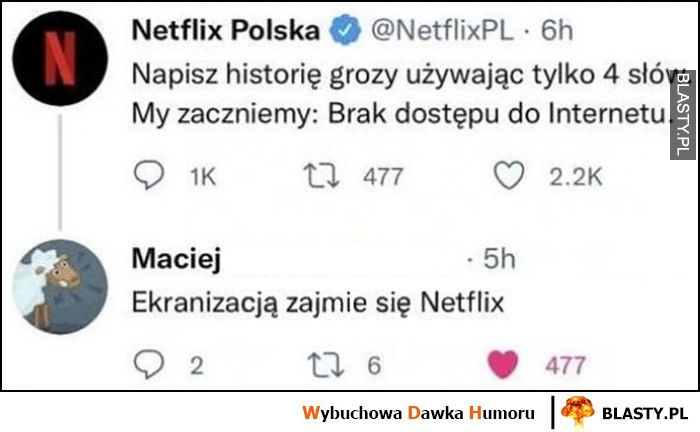 
    Netflix: napisz historię grozy używając tylko 4 słów. Ekranizacją zajmie się Netflix