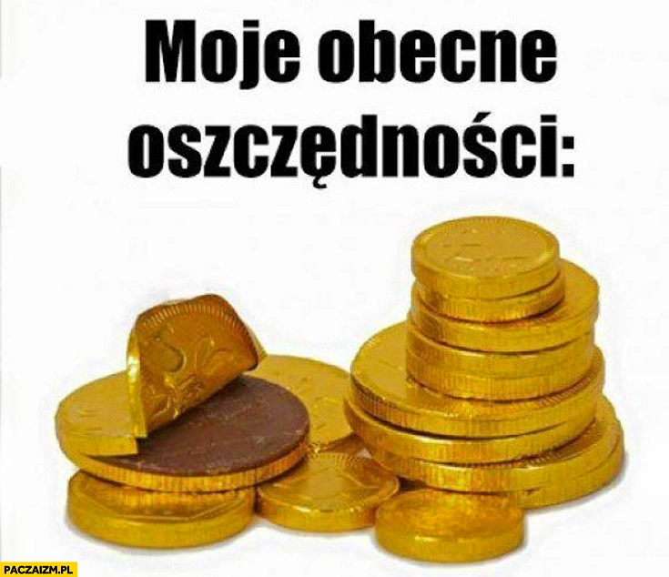 
    Moje obecne oszczędności monety czekoladowe