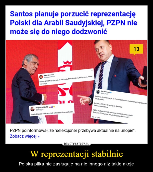 
    W reprezentacji stabilnie