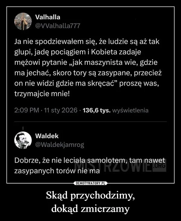
    Skąd przychodzimy, dokąd zmierzamy
