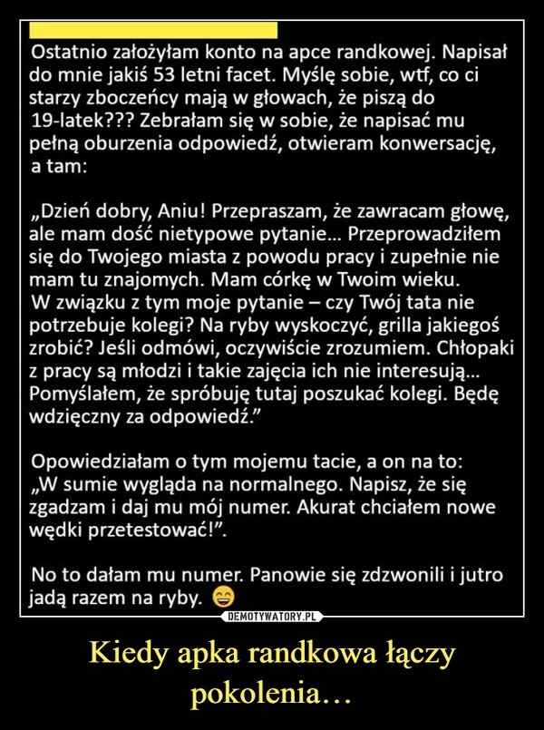 
    Kiedy apka randkowa łączy pokolenia…