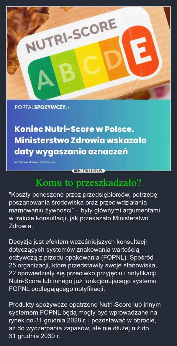 Komu to przeszkadzało?