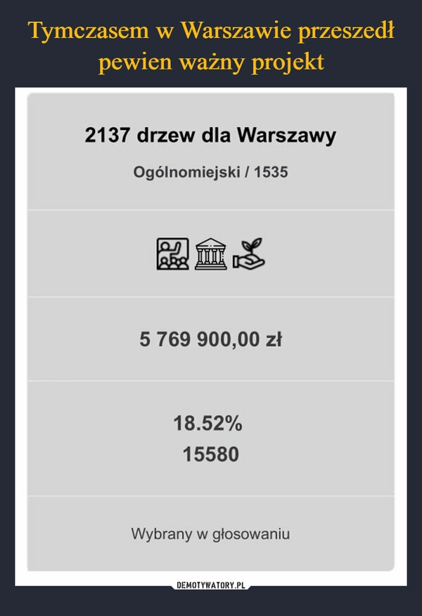 
    Tymczasem w Warszawie przeszedł pewien ważny projekt