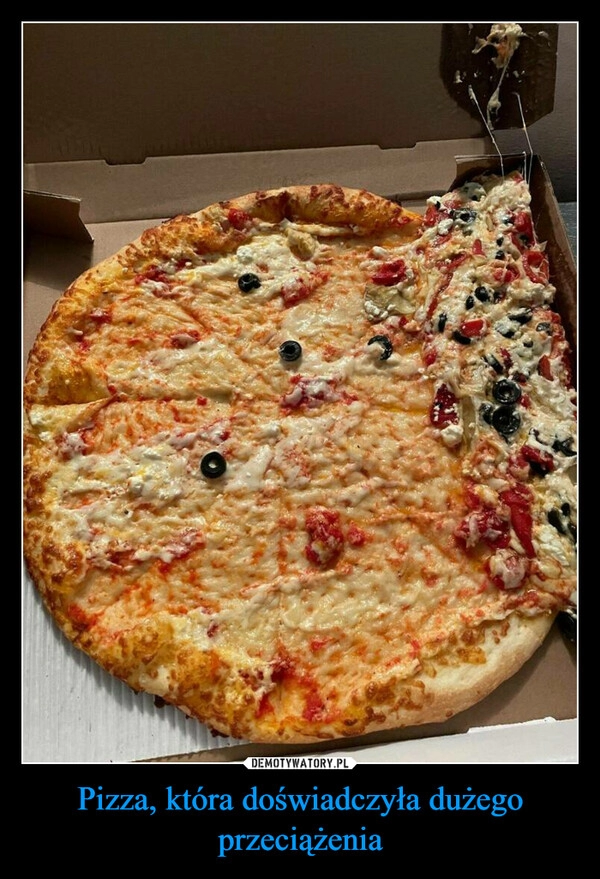 
    Pizza, która doświadczyła dużego przeciążenia