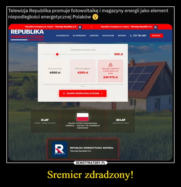 
    Sremier zdradzony!