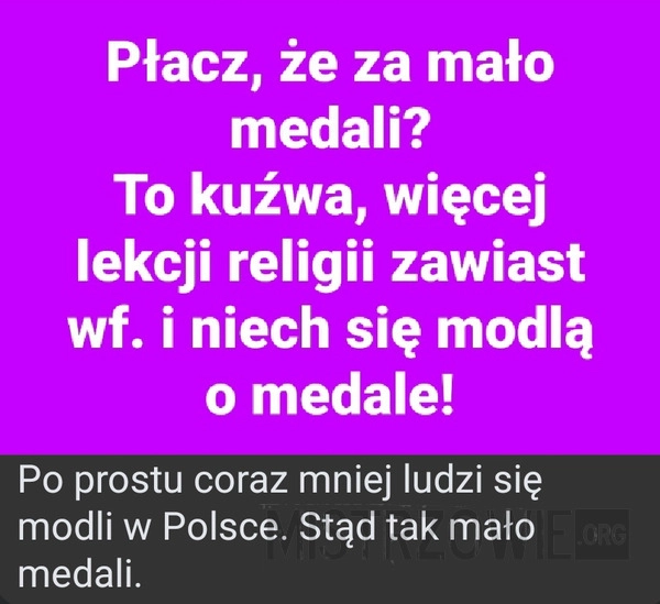 
    Za mało medali