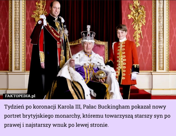 
    Tydzień po koronacji Karola III, Pałac Buckingham pokazał nowy portret brytyjskiego