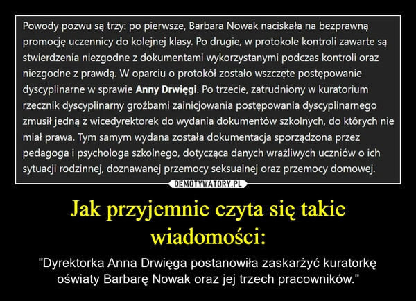 
    Jak przyjemnie czyta się takie wiadomości: