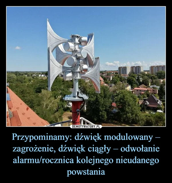 Przypominamy: dźwięk modulowany – zagrożenie, dźwięk ciągły – odwołanie alarmu/rocznica kolejnego nieudanego powstania