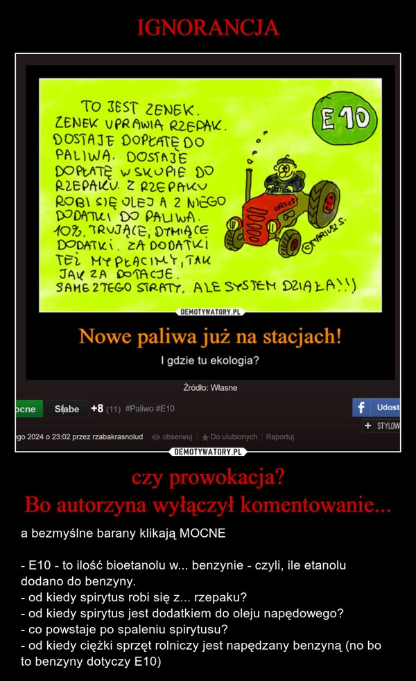 
    IGNORANCJA czy prowokacja?
Bo autorzyna wyłączył komentowanie...