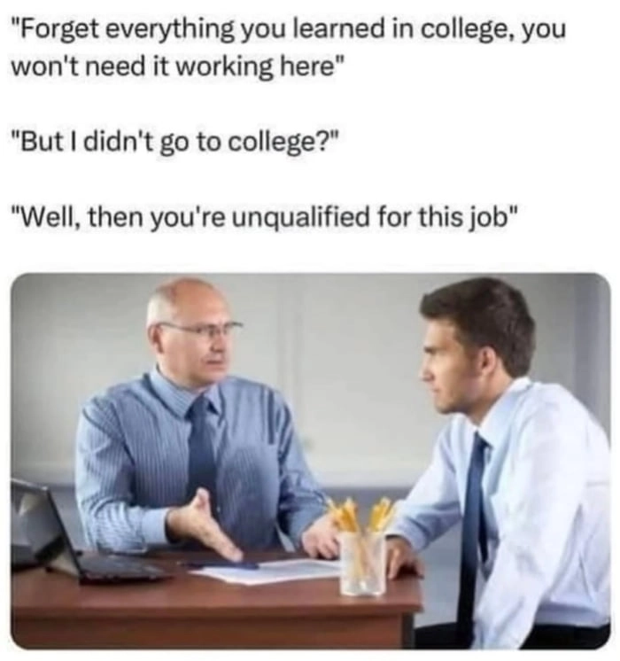 
    Job interviews be like
