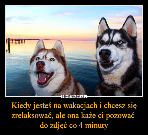 
    Kiedy jesteś na wakacjach i chcesz się zrelaksować, ale ona każe ci pozować do zdjęć co 4 minuty