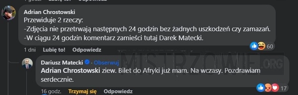 
    No i przewidział.