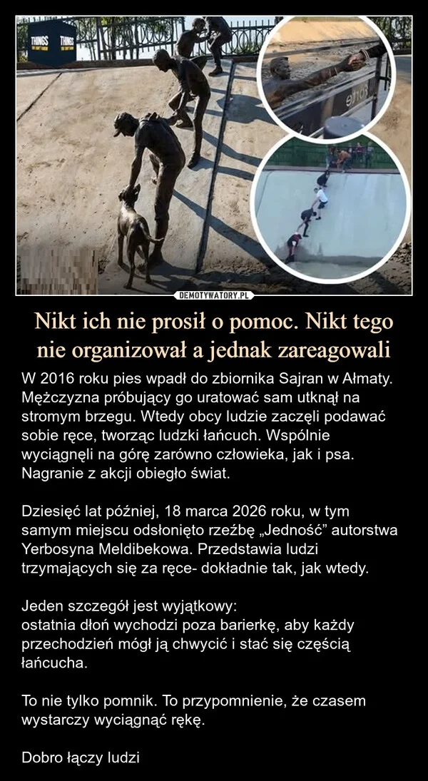 
    Nikt ich nie prosił o pomoc. Nikt tego nie organizował a jednak zareagowali