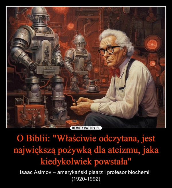 
    O Biblii: "Właściwie odczytana, jest największą pożywką dla ateizmu, jaka kiedykolwiek powstała"