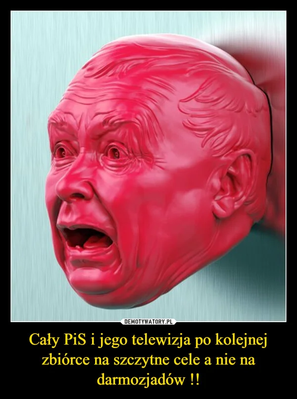 
    Cały PiS i jego telewizja po kolejnej zbiórce na szczytne cele a nie na darmozjadów !!