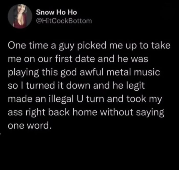 
    Music taste can be a deal breaker, apparently