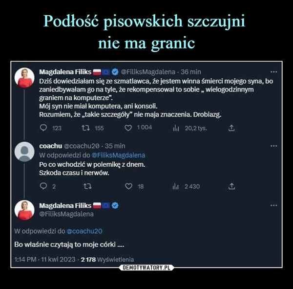 
    Podłość pisowskich szczujni 
nie ma granic