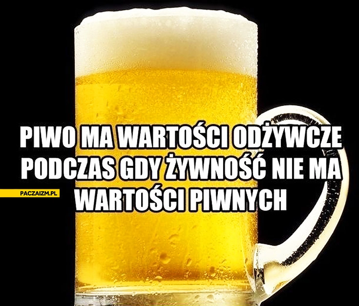 
    Piwo ma wartości odżywcze żywność nie ma wartości piwnych