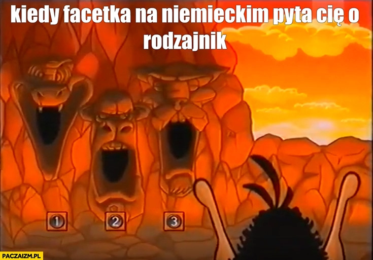 
    Kiedy facetka na niemieckim pyta cie o rodzajnik