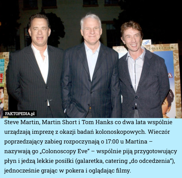 
    Steve Martin, Martin Short i Tom Hanks co dwa lata wspólnie urządzają imprezę