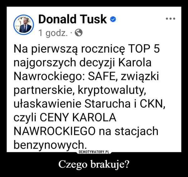 
    Czego brakuje?