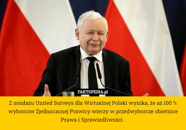 
    Z sondażu United Surveys dla Wirtualnej Polski wynika, że aż 100 % wyborców