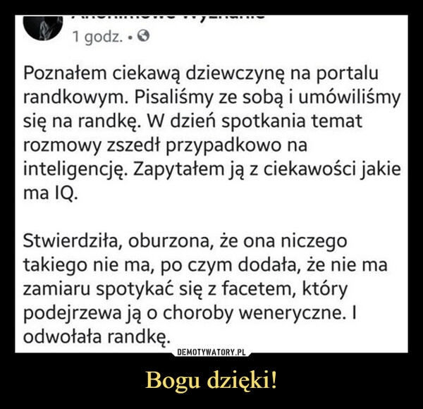 
    Bogu dzięki!