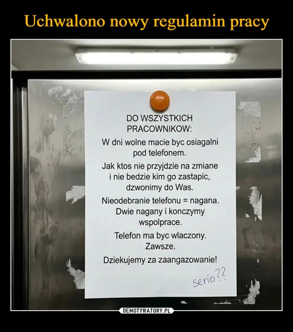 
    Uchwalono nowy regulamin pracy