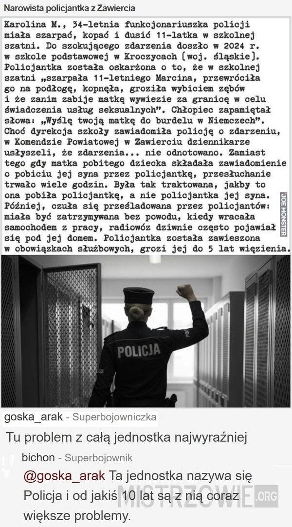 
    Narowista policjantka z Zawiercia