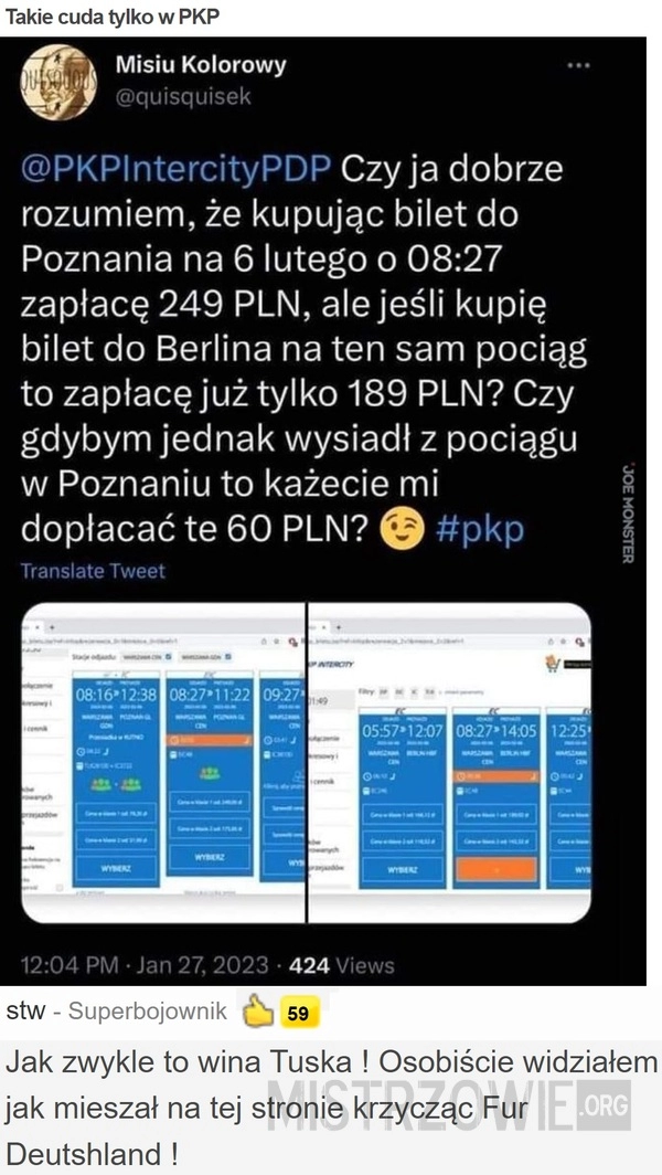 
    Takie cuda tylko w PKP